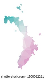 Polygonal map of Lord Howe Island. Geometric illustration of the island in emerald amethyst colors. Lord Howe map in low poly style. Technology, internet, network concept. Vector illustration.