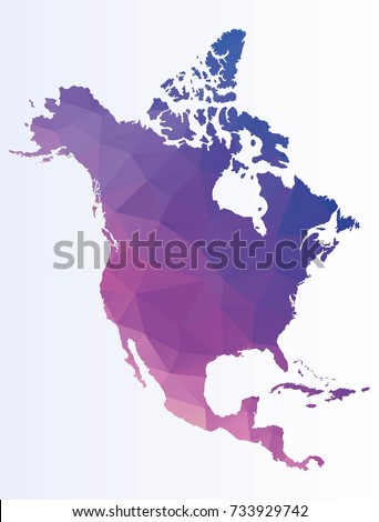 Polygonal map of North America