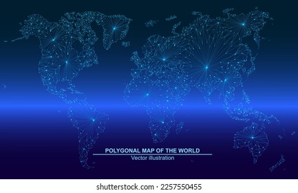 Polygonal map of the world. Vector illustration for business design.