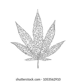 polygonal marijuana leaf illustration