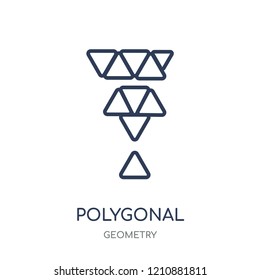 Polygonal martini glass shape icon. Polygonal martini glass shape linear symbol design from Geometry collection. Simple outline element vector illustration on white background.