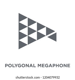 Polygonal megaphone icon. Polygonal megaphone design concept from Geometry collection. Simple element vector illustration on white background.