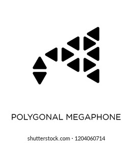Polygonal megaphone icon. Polygonal megaphone symbol design from Geometry collection. Simple element vector illustration on white background.