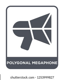 polygonal megaphone icon vector on white background, polygonal megaphone trendy filled icons from Geometry collection, polygonal megaphone simple element illustration