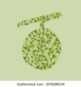 Polygonal melon. Low poly. Vector illustration.