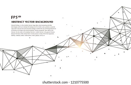 Polygonal mesh abstract tech background, internet connection, science and technology background