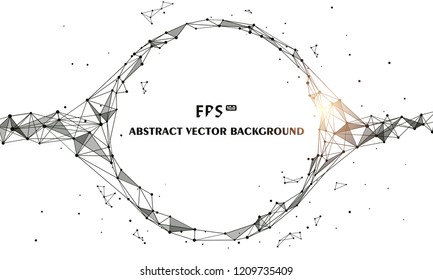 Polygonal mesh abstract vector tech background illustration, artificial intelligence and big data