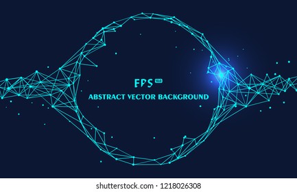 Polygonal mesh abstract vector tech background illustration, artificial intelligence and big data