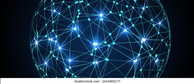 Malla poligonal compuesta por tierra, concepto abstracto gráfico de la Tierra, que significa internet big data, cloud computing
