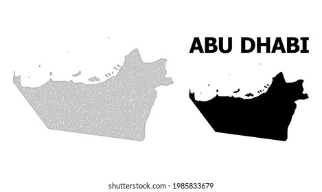 Polygonal mesh map of Abu Dhabi Emirate in high resolution. Mesh lines, triangles and dots form map of Abu Dhabi Emirate.