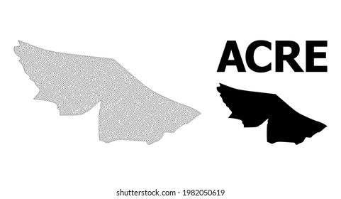 Polygonal mesh map of Acre State in high detail resolution. Mesh lines, triangles and points form map of Acre State.