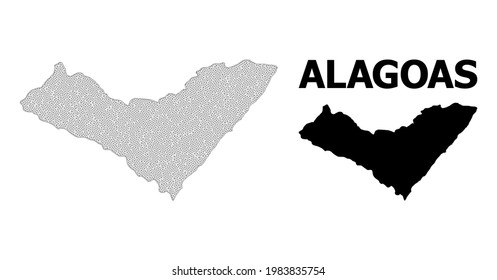 Polygonal mesh map of Alagoas State in high detail resolution. Mesh lines, triangles and points form map of Alagoas State.