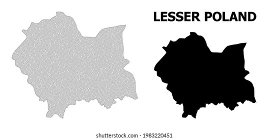 Polygonal mesh map of Lesser Poland Province in high resolution. Mesh lines, triangles and points form map of Lesser Poland Province.