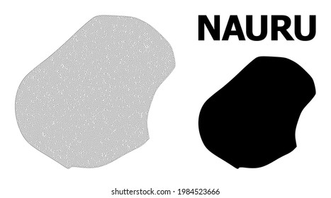 Polygonal mesh map of Nauru in high resolution. Mesh lines, triangles and points form map of Nauru. High resolution wire frame carcass polygonal line network in vector format on a white background.