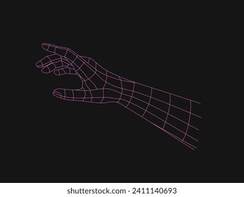 Polygonal Mesh or Wireframe Hand and Gesture vector