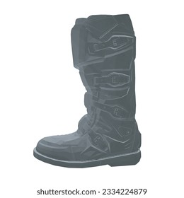 Polygonal model of boots motorcycle line icon vector illustration. Leg protection. 3D.