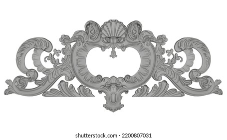 Polygonal model of a decorative ornament isolated on a white background. 3D. Vector illustration.
