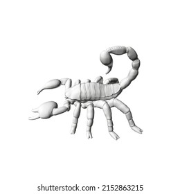 Polygonal model of a scorpion isolated on a white background. 3D. Vector illustration.