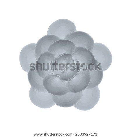 Polygonal model of seashells stacked on top of each other in a circle isolated on white background. Vector illustration. 3D.