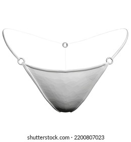 Polygonal model of white female panties isolated on white background. 3D. Vector illustration.