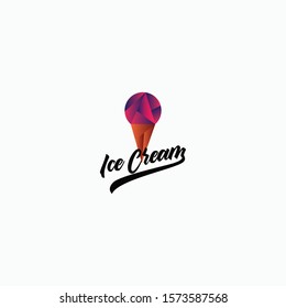 polygonal modern logo vector concept with awesome gradient colorful 