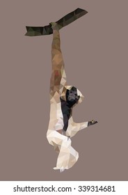 polygonal monkey, polygon geometric animal, vector