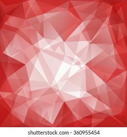 Polygonal monochrome abstract background with red and white triangles.