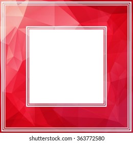 Polygonal monochrome abstract border with pink triangles.