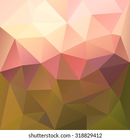 Polygonal mosaic abstract geometry background landscape in red, pink, orange and yellow colors. Used for creative design templates