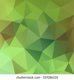 Polygonal mosaic abstract geometry background landscape in green, orange and yellow colors. Used for creative design templates