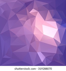 Polygonal mosaic abstract geometry background landscape in violet and pink colors. Used for creative design templates