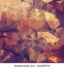 Polygonal mosaic abstract geometry background landscape in red, pink, orange and yellow colors. Used for creative design templates