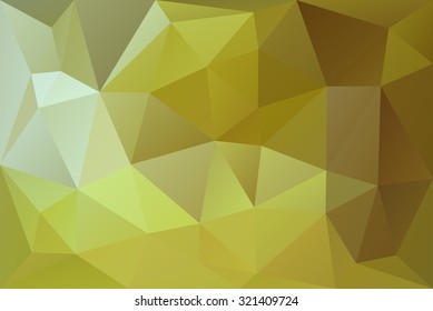 Polygonal mosaic abstract geometry background landscape in green, orange and yellow colors. Used for creative design templates