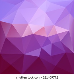 Polygonal mosaic abstract geometry background landscape in violet, magenta and pink colors. Used for creative design templates