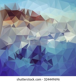 Polygonal mosaic abstract geometry background landscape. Used for creative design templates