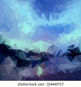 Polygonal mosaic abstract geometry background landscape in violet colors. Used for creative design templates