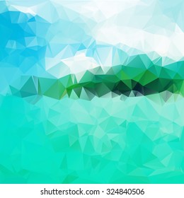 Polygonal mosaic abstract geometry background landscape. Used for creative design templates