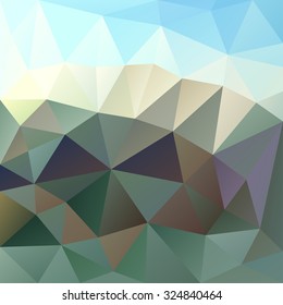 Polygonal mosaic background in blue, gray and green colors. Used for creative design templates