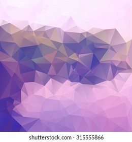 Polygonal mosaic background in blue, violet and pink colors. Used for creative design templates