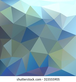 Polygonal mosaic background in blue, white and green colors. Used for creative design templates