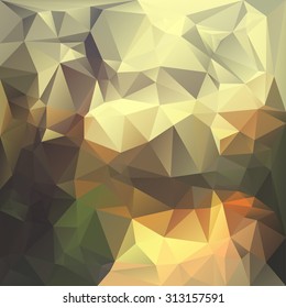 Polygonal mosaic background in gray, orange, green and yellow colors. Used for creative design templates