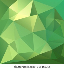 Polygonal mosaic background in green and yellow colors. Used for creative design templates