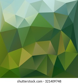Polygonal mosaic background in green, yellow and blue colors. Used for creative design templates