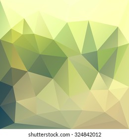 Polygonal mosaic background in green and yellow colors. Used for creative design templates