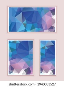 Fondo de mosaico poligonal, bajo estilo de póliza, ilustración de vector, plantillas de diseño empresarial