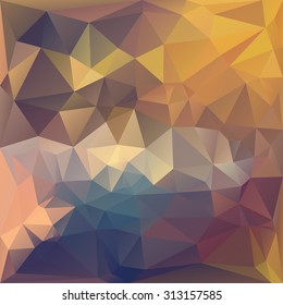 Polygonal mosaic background in orange and yellow colors. Used for creative design templates