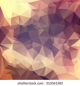 Polygonal mosaic background in pink, violet and yellow colors. Used for creative design templates
