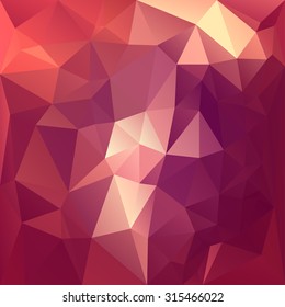 Polygonal mosaic background in red, yellow, magenta and pink colors. Used for creative design templates