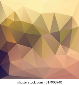 Polygonal mosaic background in yellow, brown, beige and pink colors. Used for creative design templates