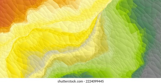 Polygonal mosaic with colour gradient. Abstact creased texture.  Creative background with polygonal pattern. 3D vector illustration for brochure, poster, presentation, flyer or banner.